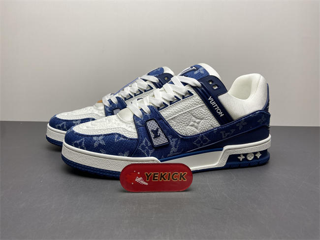 Luis Vitton LV Trainer Monogram Denim White Blue 1A9JGN